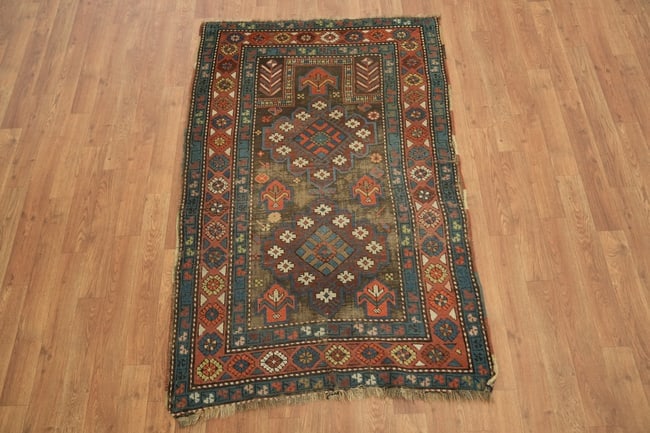 Pre-1900 Antique Heriz Bakhshayesh Persian Wool Rug 3x5 - 5