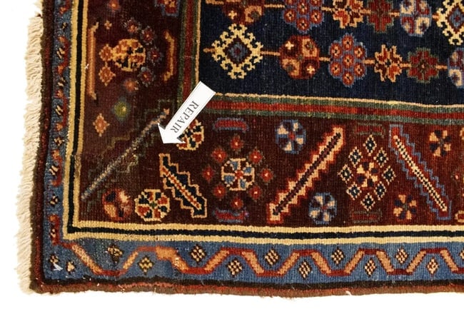 Antique Cream Tribal 4X6 Mazlaghan Persian Rug - 14