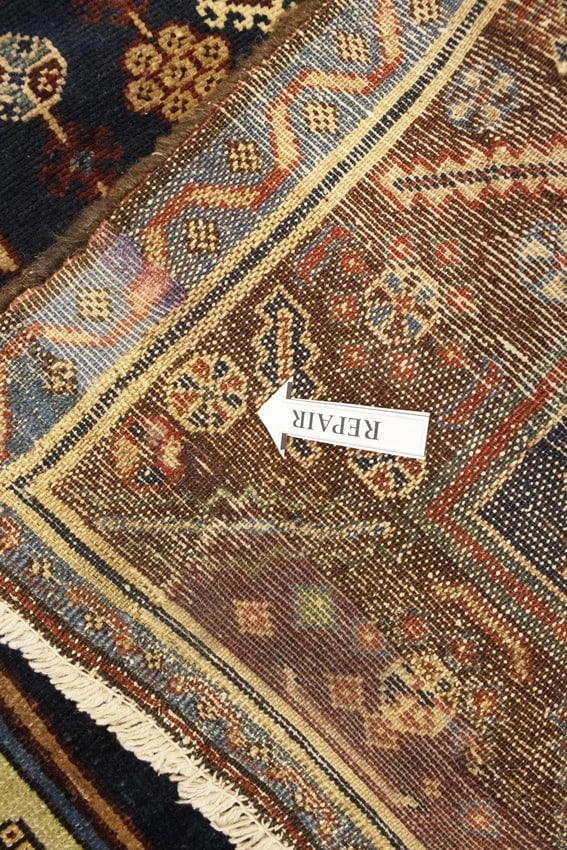 Antique Cream Tribal 4X6 Mazlaghan Persian Rug - 15