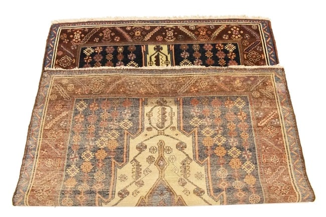Antique Cream Tribal 4X6 Mazlaghan Persian Rug - 19