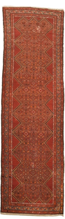 Pre-1900 Antique Bidjar Persian Wool Rug 3x10 (1 of 17)