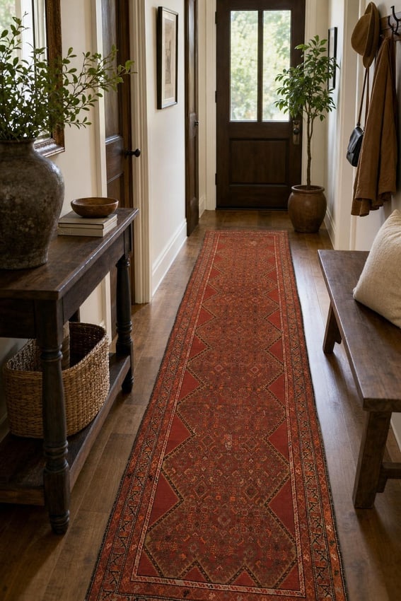 Pre-1900 Antique Bidjar Persian Wool Rug 3x10 - 2