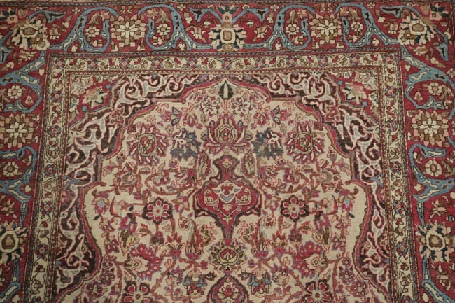 Pre-1900 Antique Isfahan Ahmad Wool Persian Rug 5x7 - 7