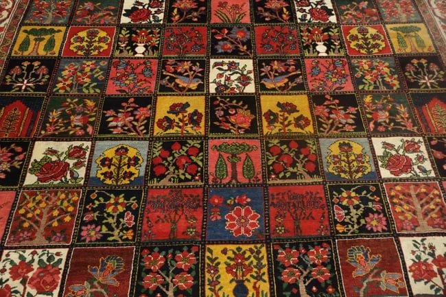 MASTERPIECE Pre-1900 Antique Bakhtiari Persian Wool Area Rug 10x12 - 8