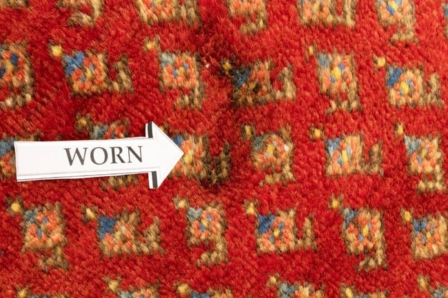 Vintage Tribal Red 3'6X5 Botemir Persian Rug - 13