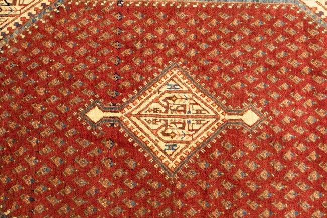 Vintage Tribal Red 3'6X5 Botemir Persian Rug - 8