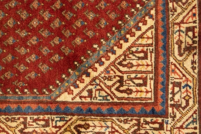 Vintage Tribal Red 3'6X5 Botemir Persian Rug - 9