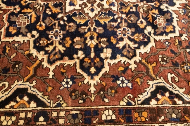 Vintage Brown Floral 10X12 Bakhtiari Persian Rug - 11