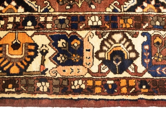 Vintage Brown Floral 10X12 Bakhtiari Persian Rug - 12