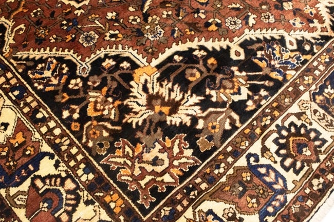 Vintage Brown Floral 10X12 Bakhtiari Persian Rug - 13