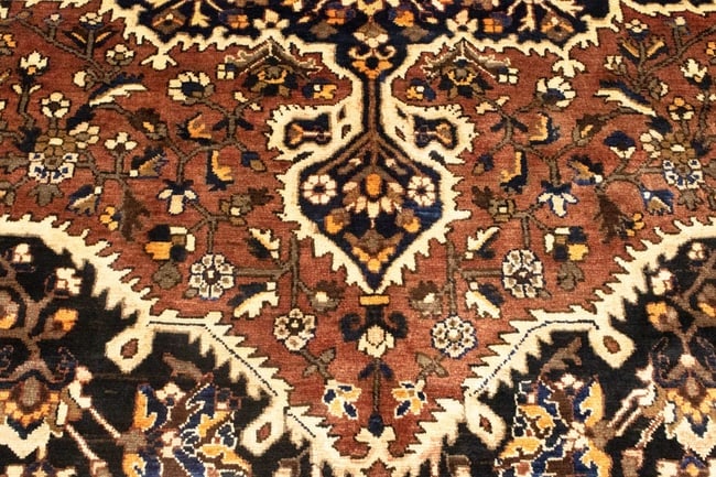 Vintage Brown Floral 10X12 Bakhtiari Persian Rug - 14