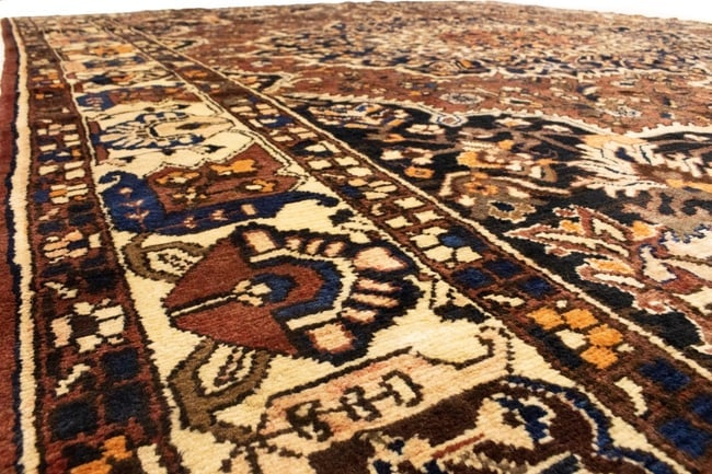 Vintage Brown Floral 10X12 Bakhtiari Persian Rug - 15