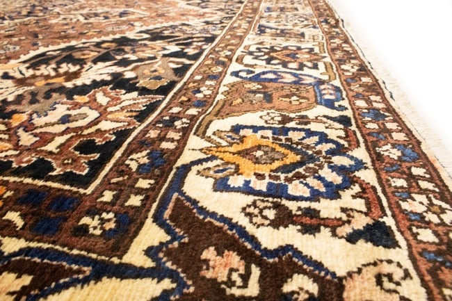 Vintage Brown Floral 10X12 Bakhtiari Persian Rug - 16
