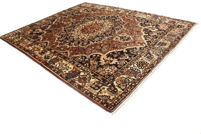 Vintage Brown Floral 10X12 Bakhtiari Persian Rug - 6