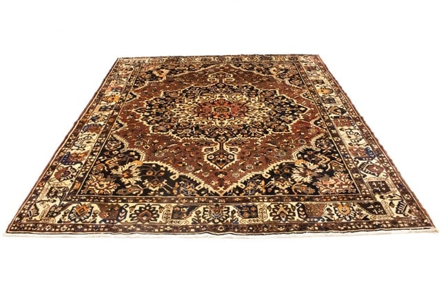 Vintage Brown Floral 10X12 Bakhtiari Persian Rug - 7