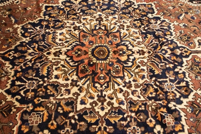 Vintage Brown Floral 10X12 Bakhtiari Persian Rug - 9
