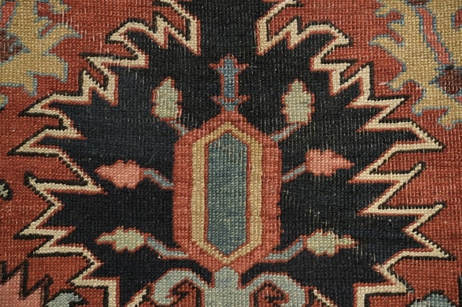 Pre-1900 Antique Heriz Serapi Persian Large Rug 10'x12' - 9