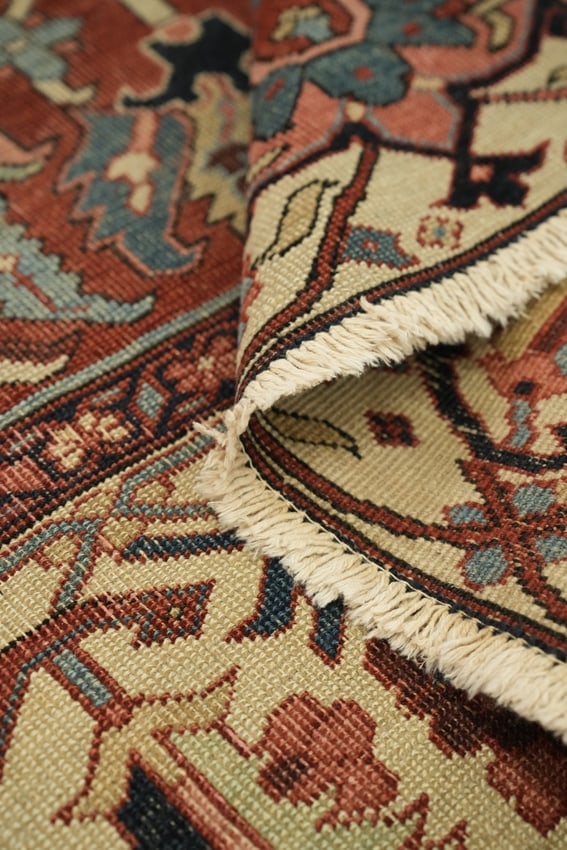 Pre-1900 Antique Heriz Serapi Persian Large Rug 10'x12' - 16