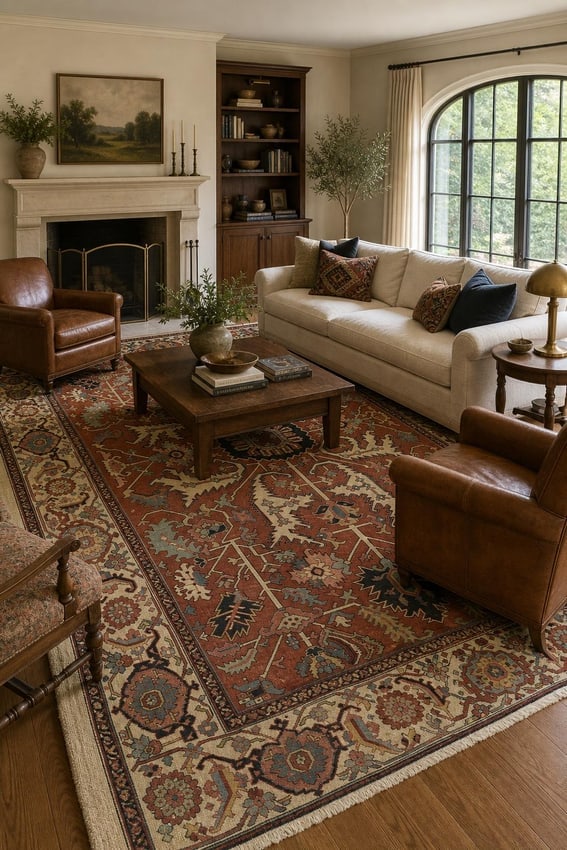Pre-1900 Antique Heriz Serapi Persian Large Rug 10'x12' - 2