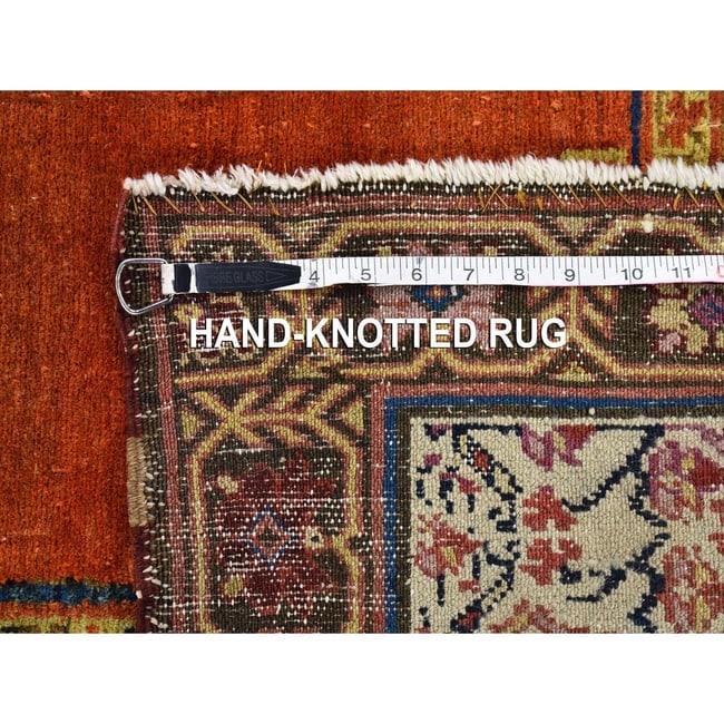 Red Antique North West Persian Wide Gallery Size Runner 1876 Wool - 9