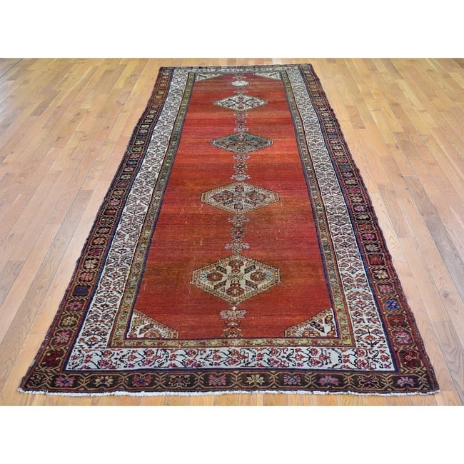 Red Antique North West Persian Wide Gallery Size Runner 1876 Wool - 2