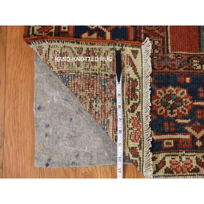 Chili Red Antique Persian Serapi Clean Good Cond Hand Knotted Wool Rug - 10