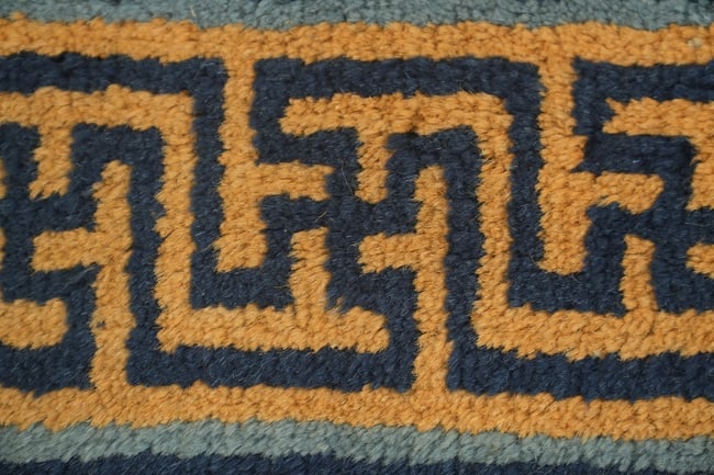 Antique Square Art Deco Chinese Wool Area Rug 9'x9' - 11