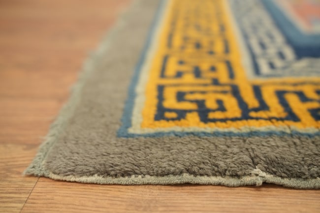 Antique Square Art Deco Chinese Wool Area Rug 9'x9' - 12