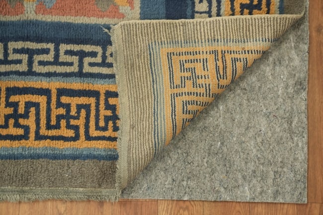 Antique Square Art Deco Chinese Wool Area Rug 9'x9' - 5