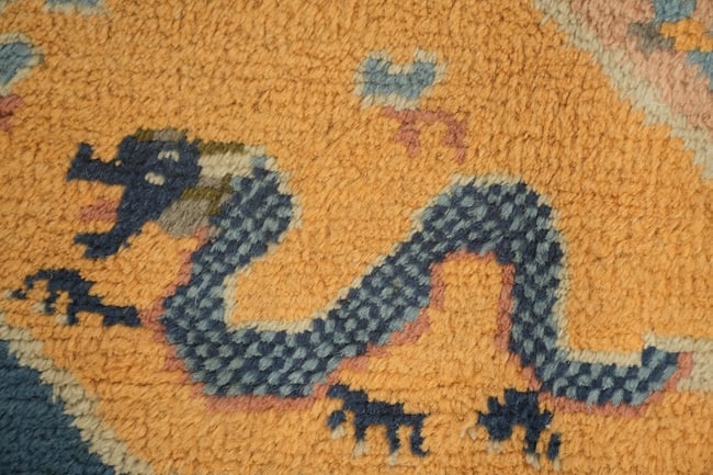 Antique Square Art Deco Chinese Wool Area Rug 9'x9' - 8