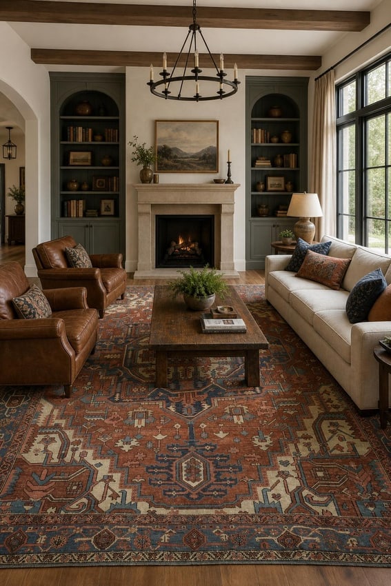 Pre-1900 Antique Heriz Serapi Persian Large Rug 11x12 - 2
