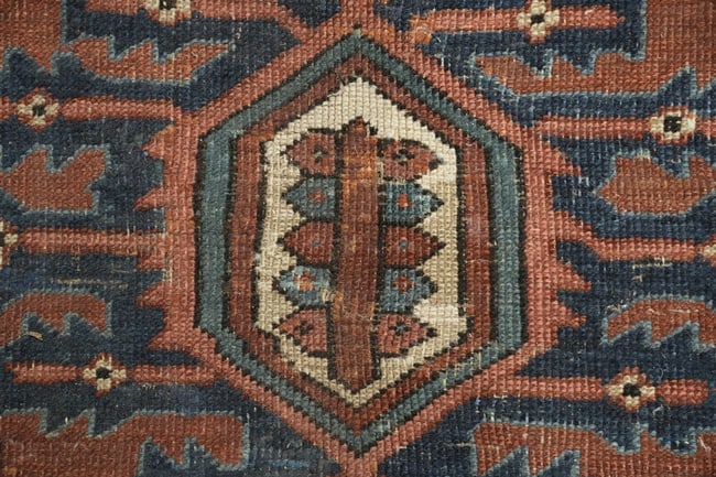 Pre-1900 Antique Heriz Serapi Persian Large Rug 11x12 - 8
