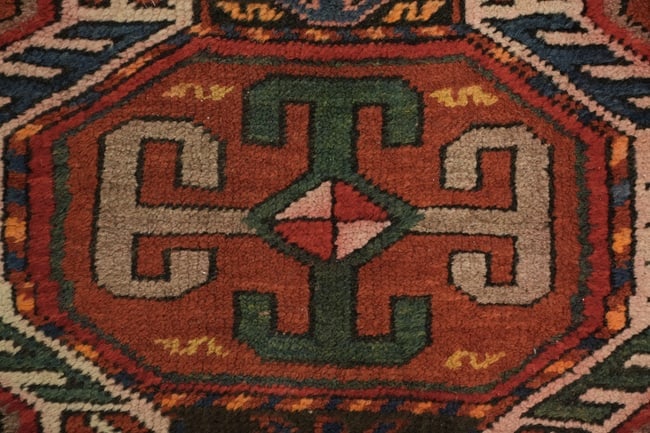 Antique Wool Kazak Oriental Rug 4x6 - 7