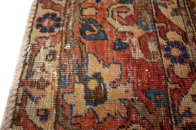 Antique Distressed Muted Tribal 7X11 Bakhtiari Persian Rug - 12