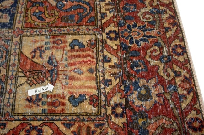 Antique Distressed Muted Tribal 7X11 Bakhtiari Persian Rug - 13