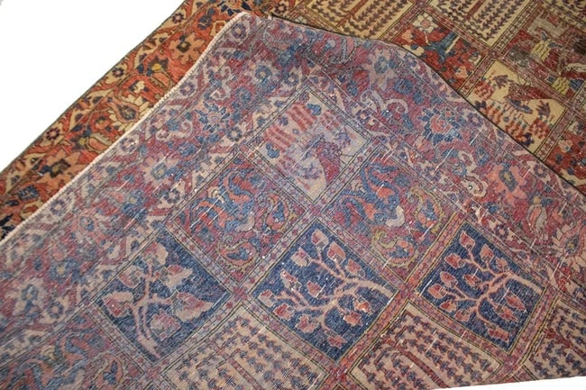 Antique Distressed Muted Tribal 7X11 Bakhtiari Persian Rug - 16