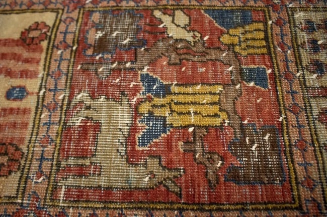 Antique Distressed Muted Tribal 7X11 Bakhtiari Persian Rug - 8