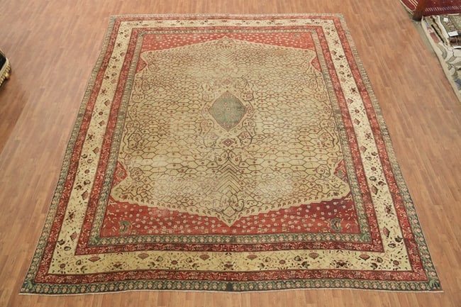 Pre-1900 Antique Agra Oriental Large Wool Rug 13x16 Museum Piece - 3