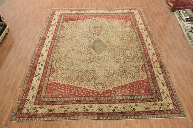 Pre-1900 Antique Agra Oriental Large Wool Rug 13x16 Museum Piece - 5
