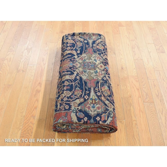 Barn Red, Antique Persian Feraghan Sarouk, Soft Wool Hand Knotted Rug - 9