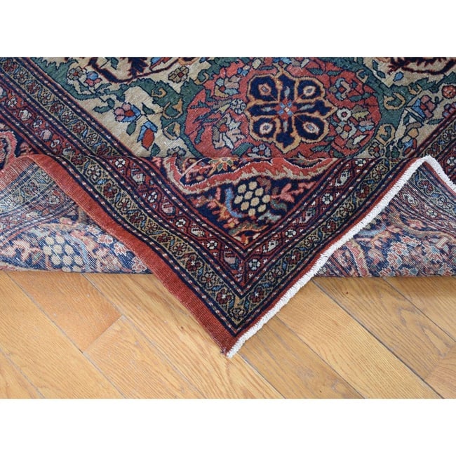 Barn Red, Antique Persian Feraghan Sarouk, Soft Wool Hand Knotted Rug - 5