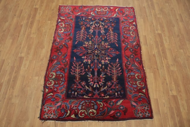 Antique Blue Sultanabad Ziegler Persian Wool Rug 4x6 - 3