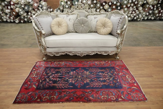 Antique Blue Sultanabad Ziegler Persian Wool Rug 4x6 - 4