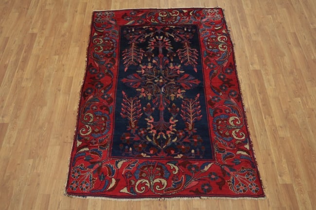 Antique Blue Sultanabad Ziegler Persian Wool Rug 4x6 - 5