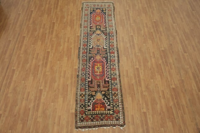 Pre-1900 Antique Malayer Persian Runner Wool Rug 3x12 - 3