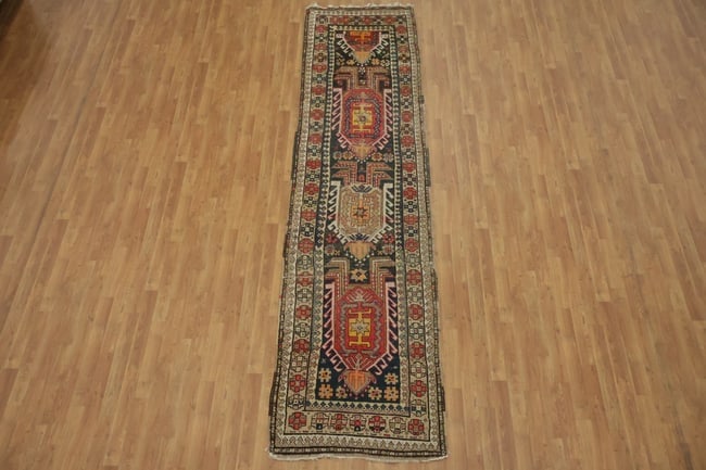 Pre-1900 Antique Malayer Persian Runner Wool Rug 3x12 - 5