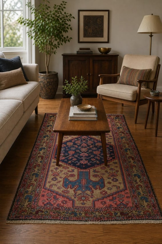 Antique Tribal Malayer Persian Wool Rug 4x7: Title:Antique Tribal Malayer Persian Wool Rug 4x7 Description:A Beautiful Genuine Iran ( Persia ) Malayer rug is Hand Knotted by skillful weavers in Iran ( Persia ) with 100% Wool Material. This rug