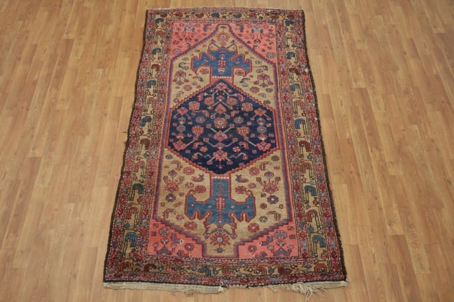 Antique Tribal Malayer Persian Wool Rug 4x7 - 2