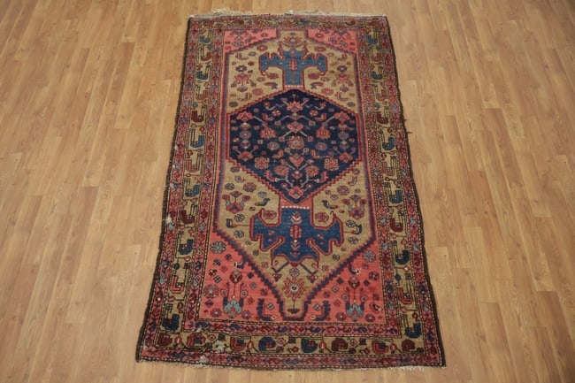 Antique Tribal Malayer Persian Wool Rug 4x7 - 4