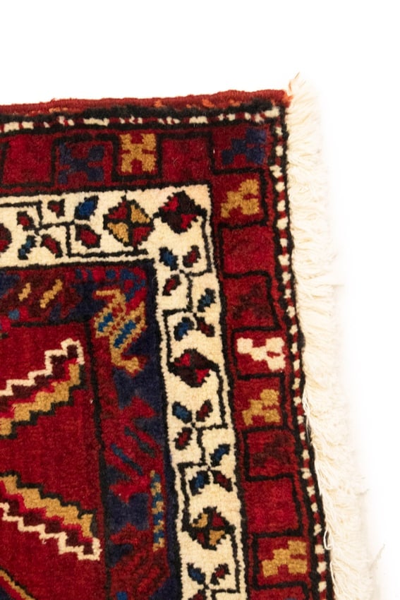 Vintage Red Geometric 2X4 Heriz Persian Rug - 10